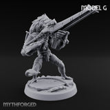 Long Rifle Prowling Simian Snipers Miniature for Dungeons and Dragons, Pathfinder or other TTRPGs