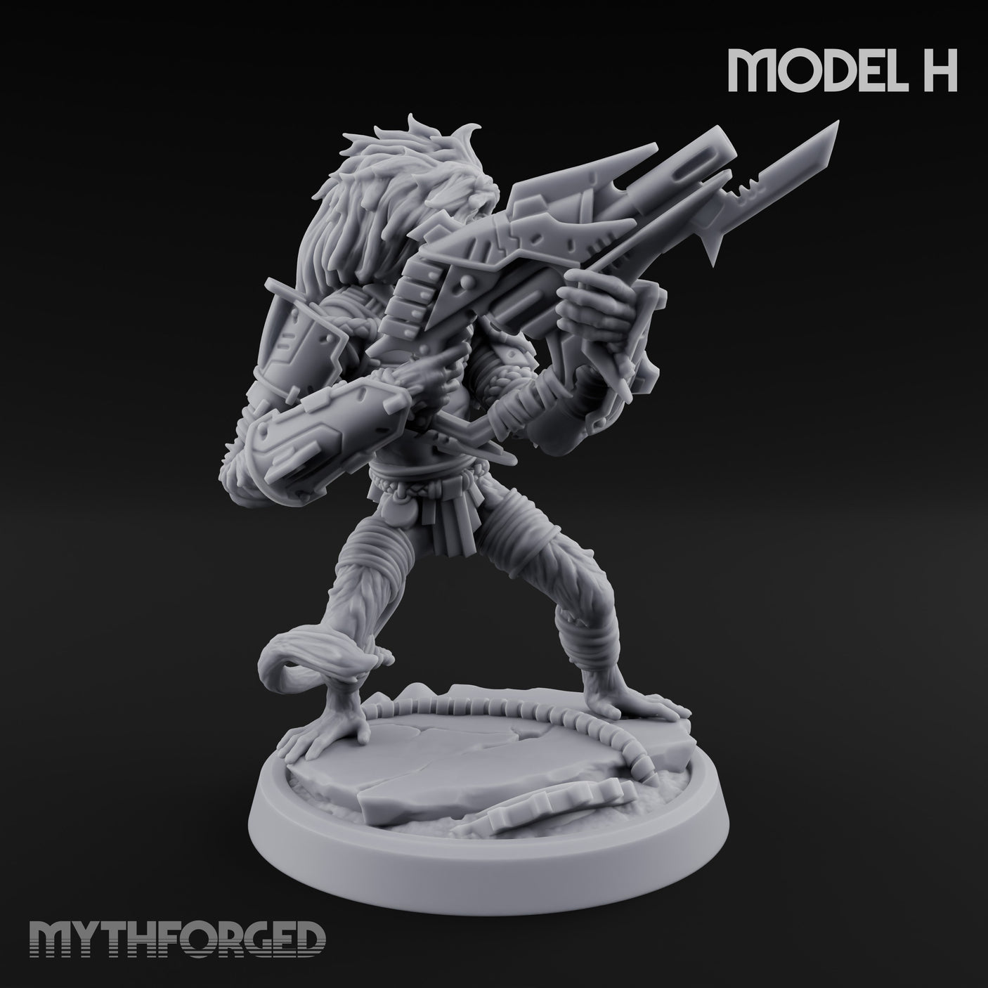 Long Rifle Prowling Simian Snipers Miniature for Dungeons and Dragons, Pathfinder or other TTRPGs