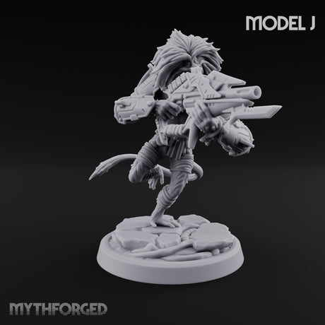 Long Rifle Prowling Simian Snipers Miniature for Dungeons and Dragons, Pathfinder or other TTRPGs