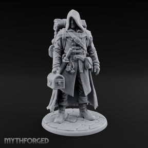 Loot Hauling Human Rogue Miniature for Dungeons and Dragons, Pathfinder or other TTRPGs
