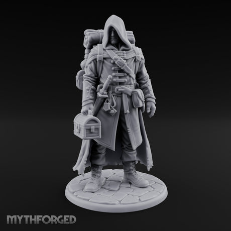 Loot Hauling Human Rogue Miniature for Dungeons and Dragons, Pathfinder or other TTRPGs