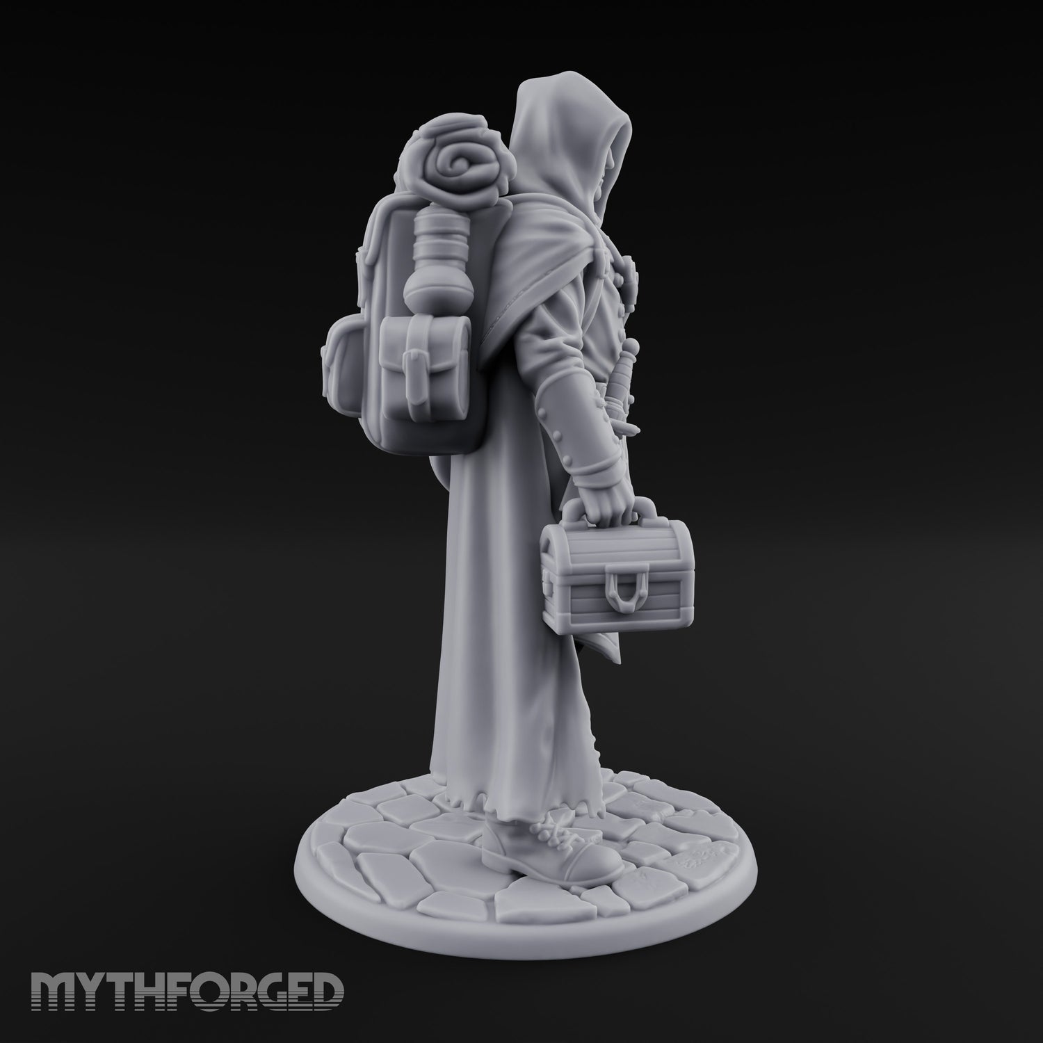 Loot Hauling Human Rogue Miniature for Dungeons and Dragons, Pathfinder or other TTRPGs