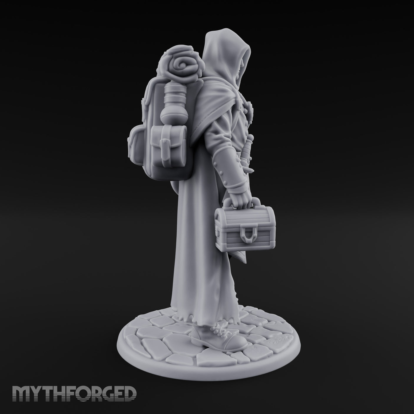 Loot Hauling Human Rogue Miniature for Dungeons and Dragons, Pathfinder or other TTRPGs