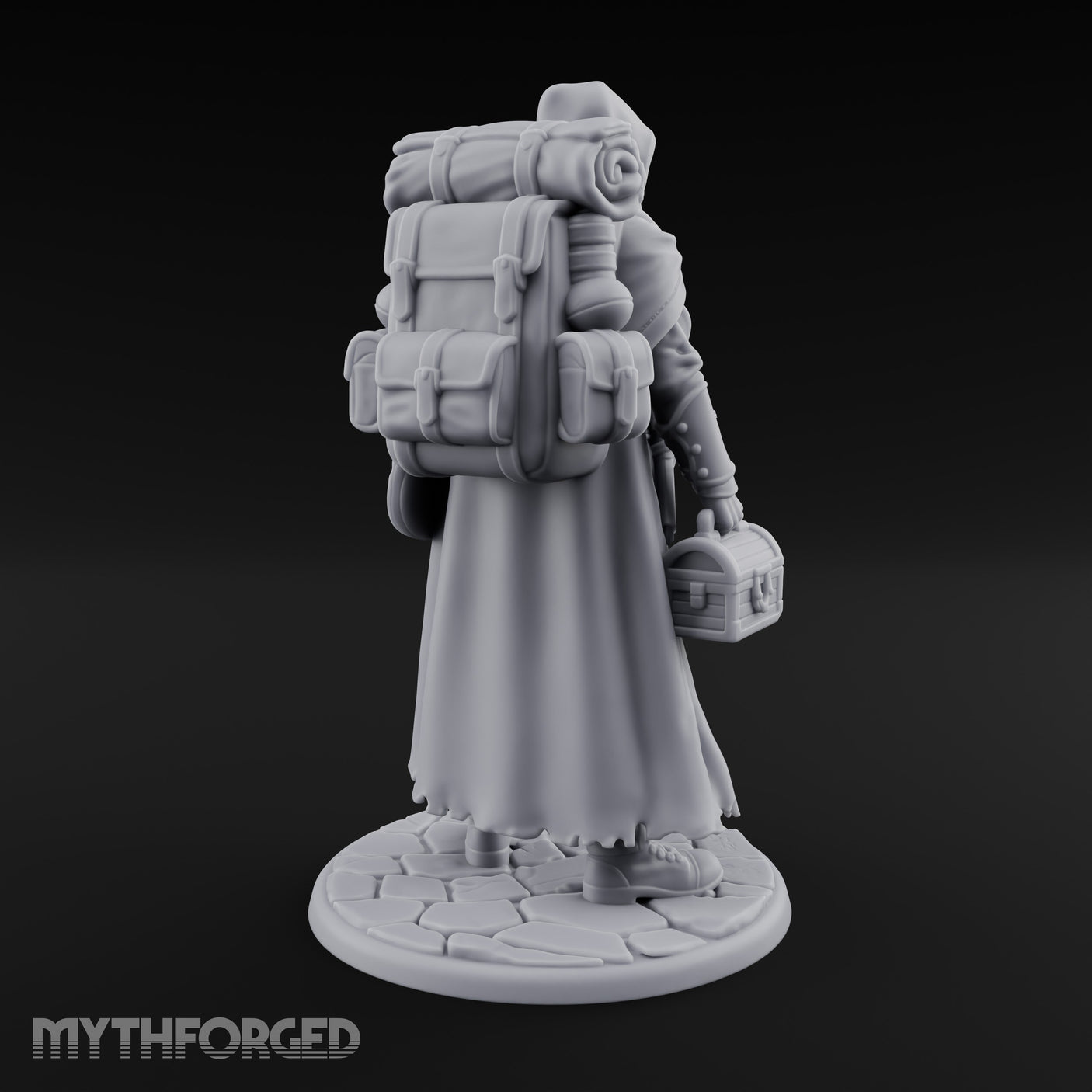 Loot Hauling Human Rogue Miniature for Dungeons and Dragons, Pathfinder or other TTRPGs