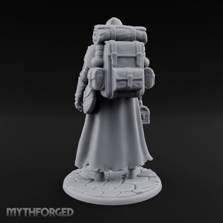 Loot Hauling Human Rogue Miniature for Dungeons and Dragons, Pathfinder or other TTRPGs