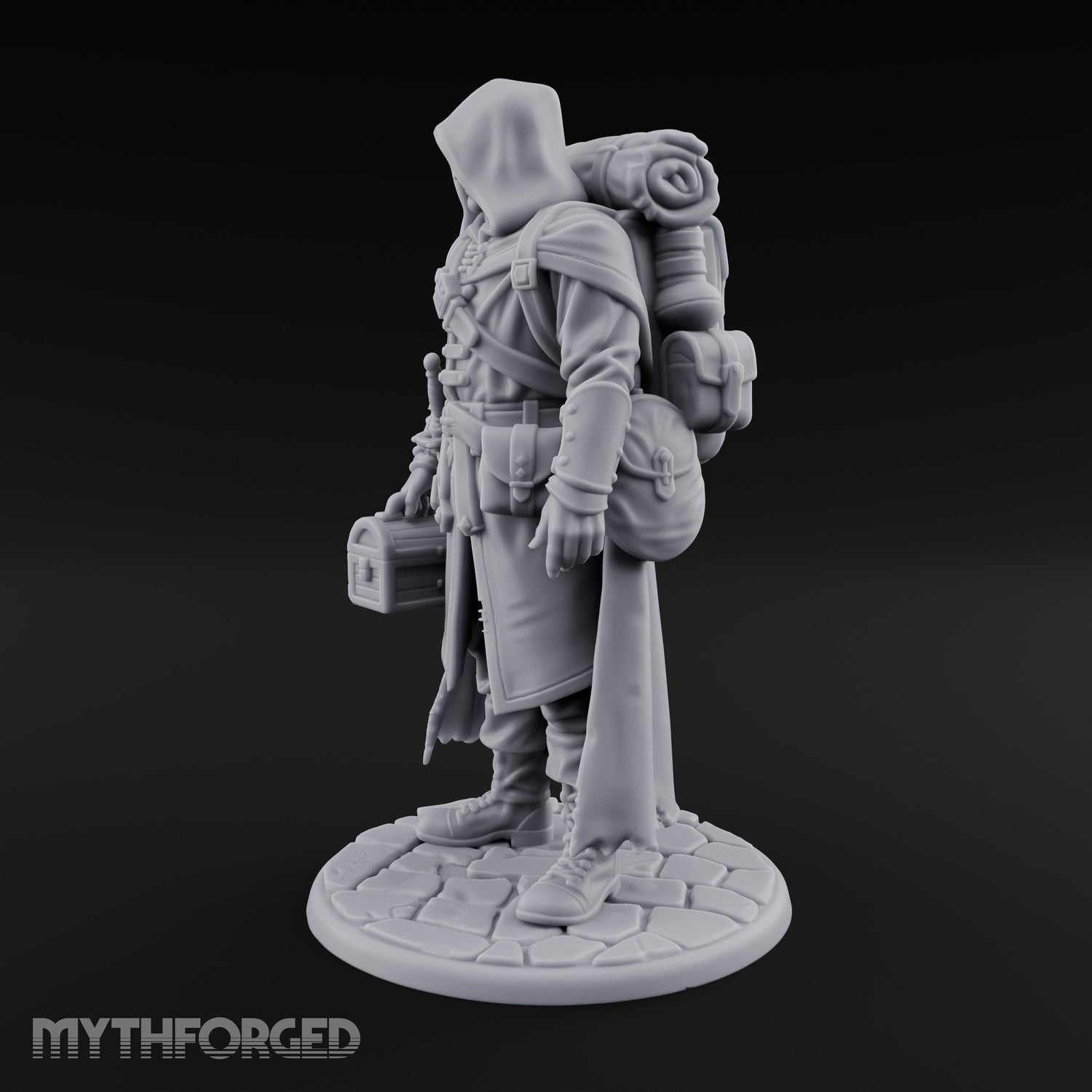 Loot Hauling Human Rogue Miniature for Dungeons and Dragons, Pathfinder or other TTRPGs