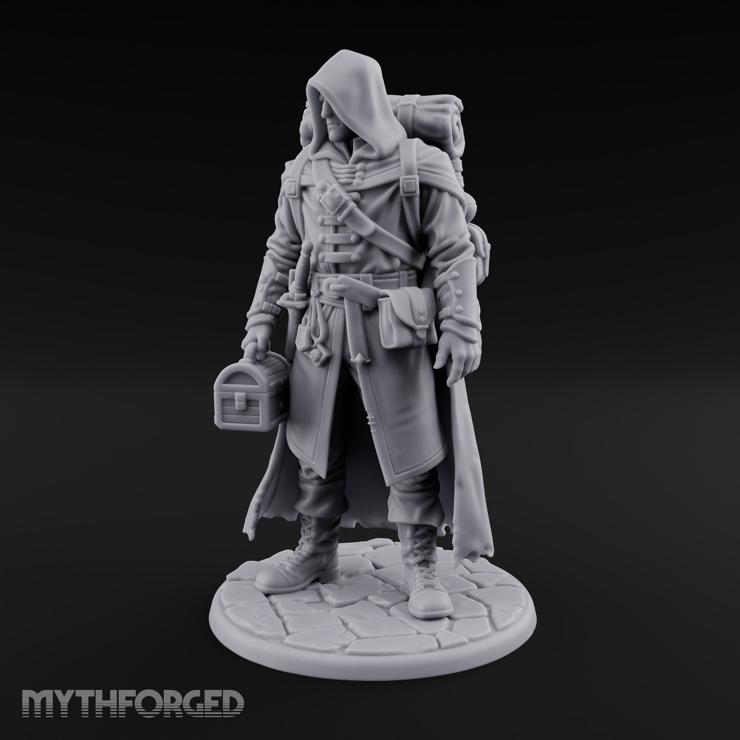 Loot Hauling Human Rogue Miniature for Dungeons and Dragons, Pathfinder or other TTRPGs