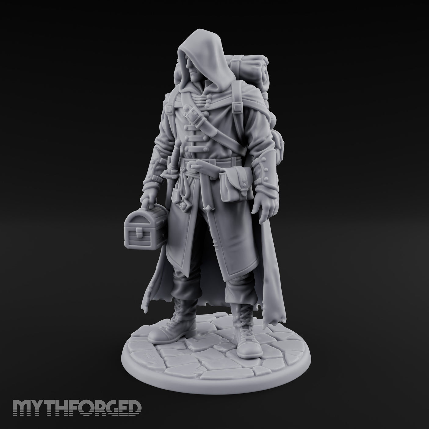 Loot Hauling Human Rogue Miniature for Dungeons and Dragons, Pathfinder or other TTRPGs