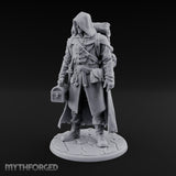 Loot Hauling Human Rogue Miniature for Dungeons and Dragons, Pathfinder or other TTRPGs