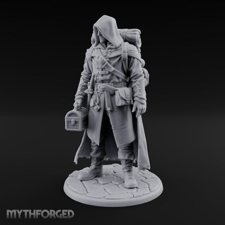 Loot Hauling Human Rogue Miniature for Dungeons and Dragons, Pathfinder or other TTRPGs