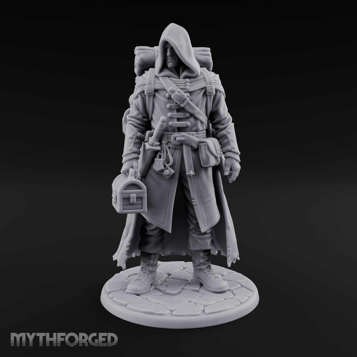 Loot Hauling Human Rogue Miniature for Dungeons and Dragons, Pathfinder or other TTRPGs