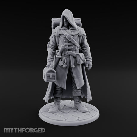 Loot Hauling Human Rogue Miniature for Dungeons and Dragons, Pathfinder or other TTRPGs