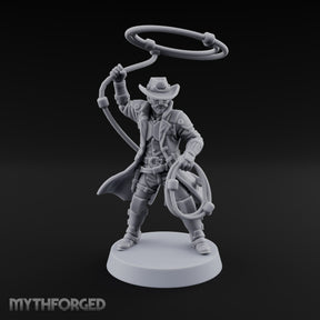 Lasso Twirling Space Cowboy Miniature for Dungeons and Dragons, Pathfinder or other TTRPGs