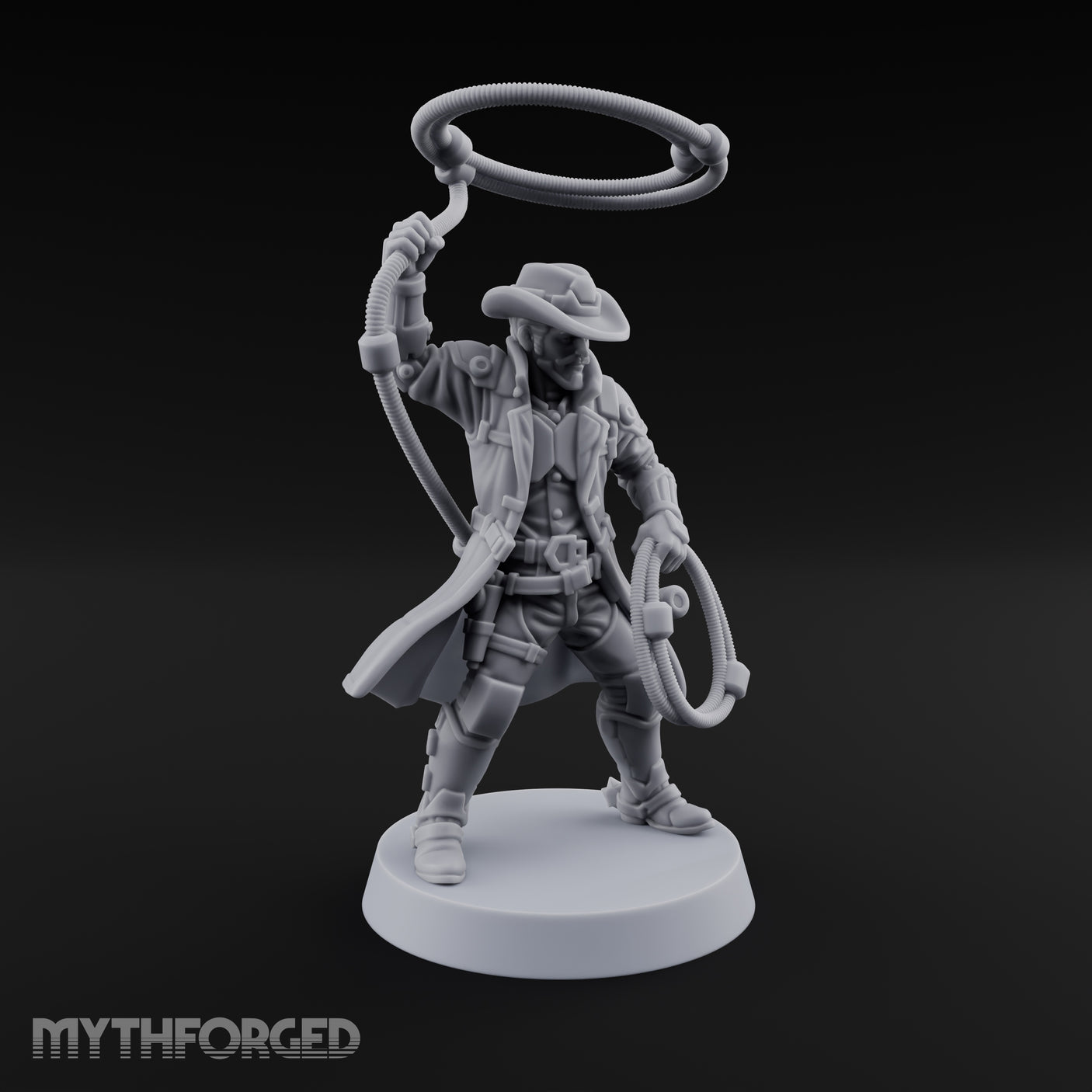 Lasso Twirling Space Cowboy Miniature for Dungeons and Dragons, Pathfinder or other TTRPGs