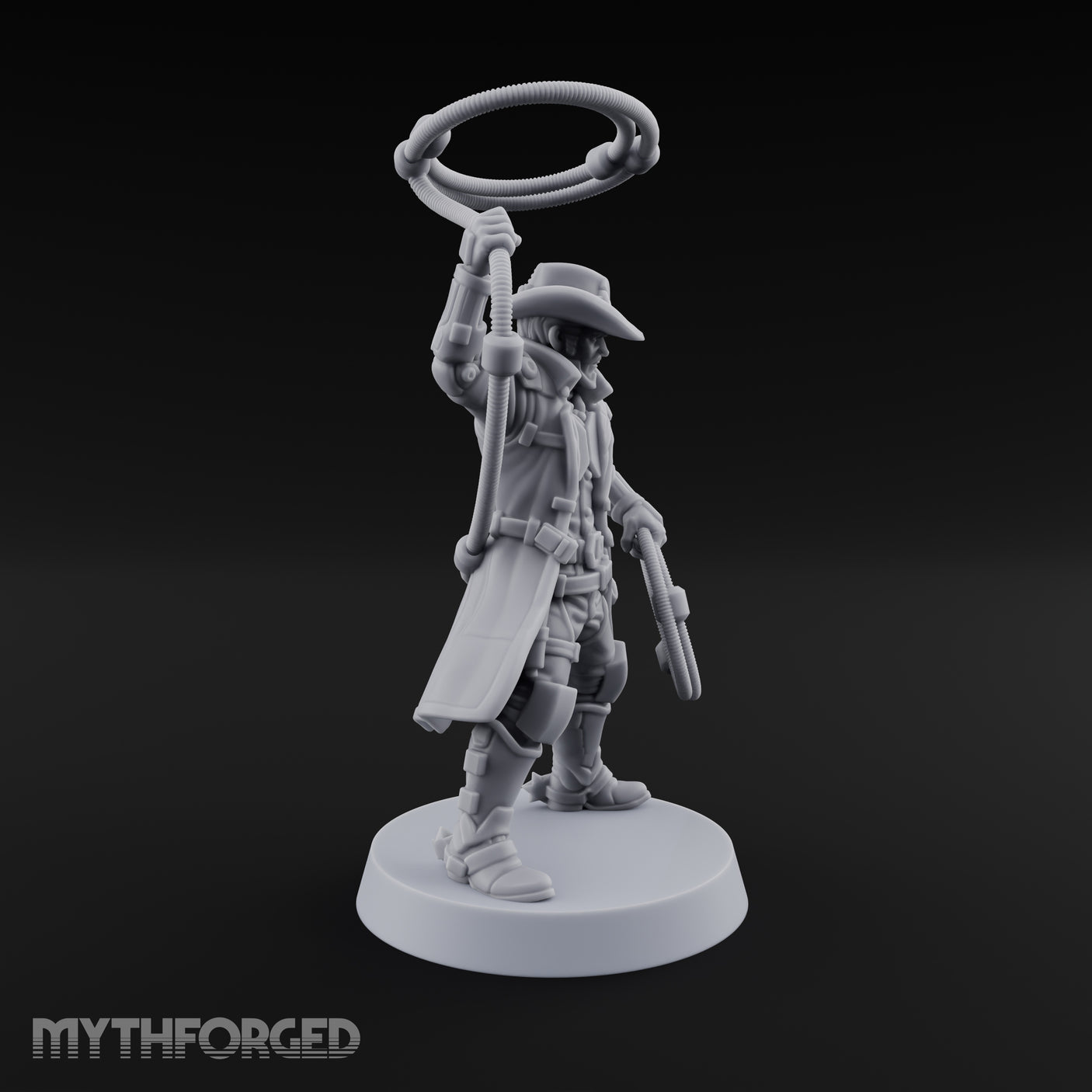 Lasso Twirling Space Cowboy Miniature for Dungeons and Dragons, Pathfinder or other TTRPGs