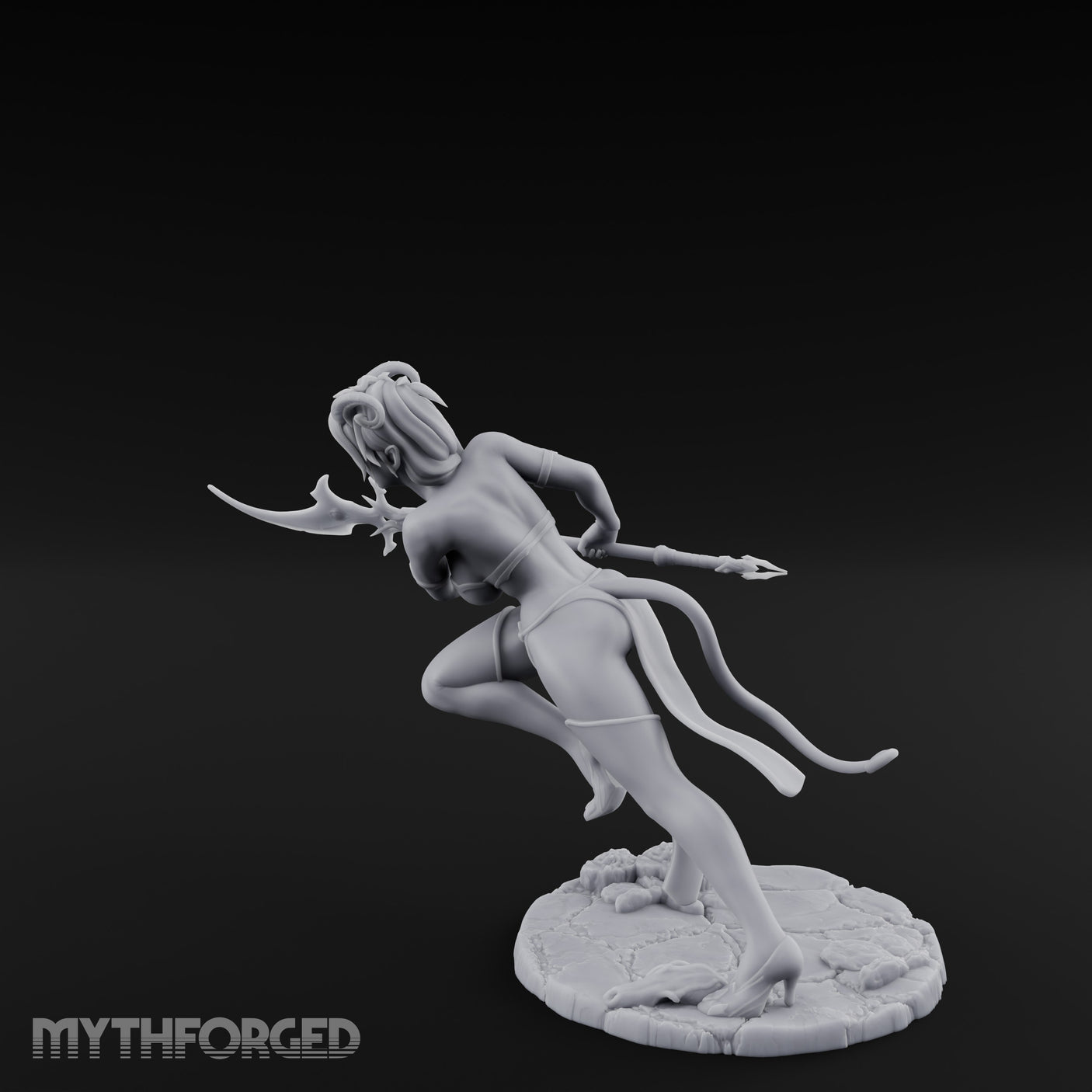 Lunging Blade Sweep Tiefling Assassin Miniature for Dungeons and Dragons, Pathfinder or other TTRPGs
