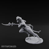 Lunging Blade Sweep Tiefling Assassin Miniature for Dungeons and Dragons, Pathfinder or other TTRPGs