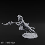 Lunging Blade Sweep Tiefling Assassin Miniature for Dungeons and Dragons, Pathfinder or other TTRPGs