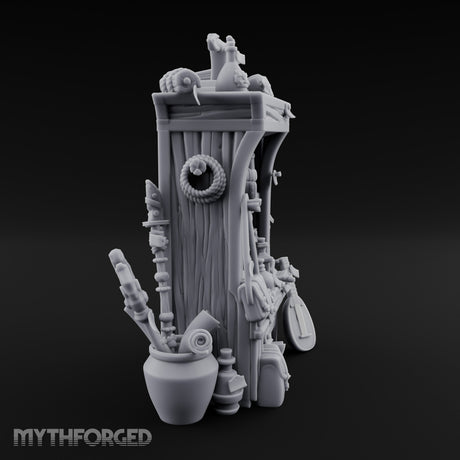 Lute-Hung Potion-Crammed Adventurer's Curio Shelf Miniature for Dungeons and Dragons, Pathfinder or other TTRPGs