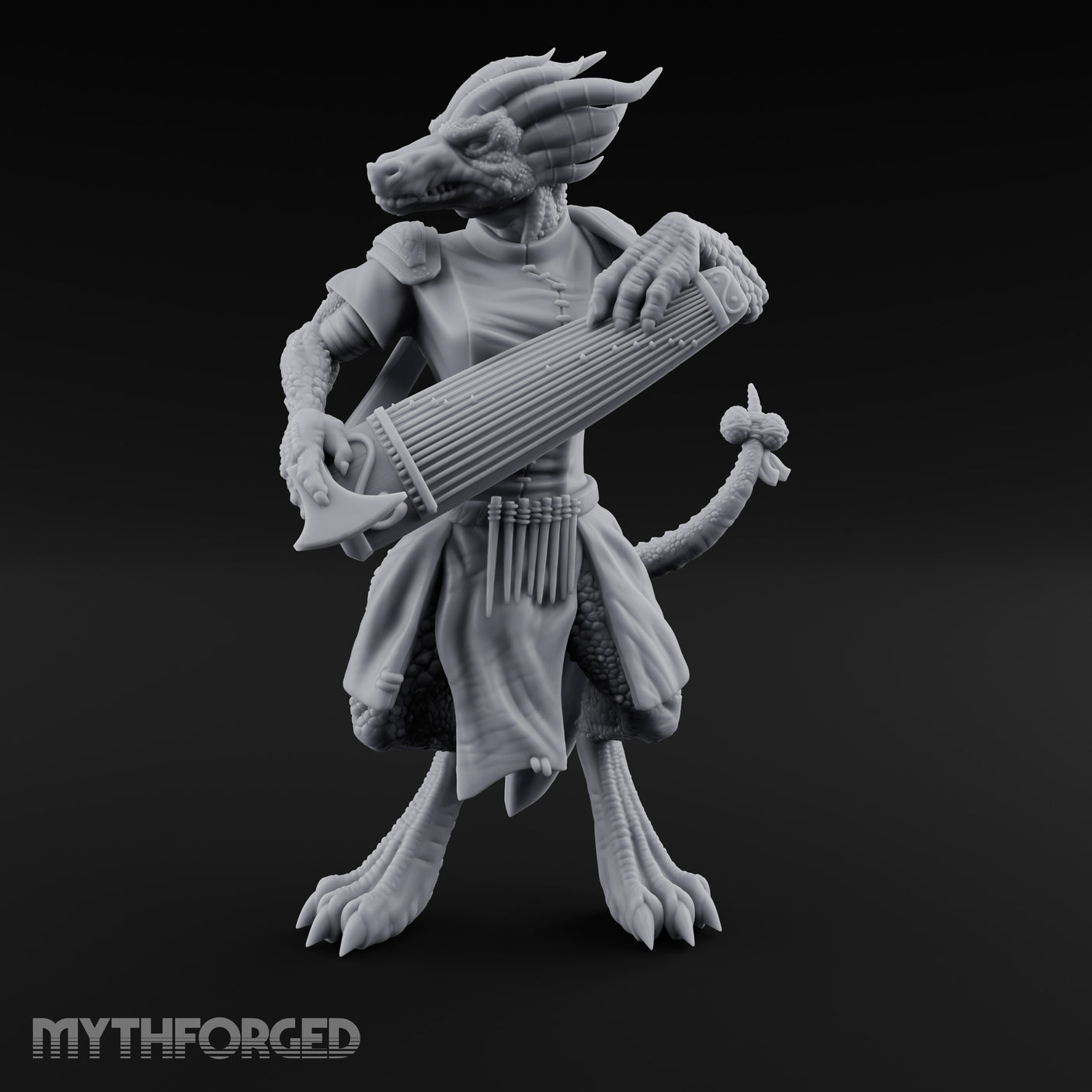 Lute Strumming Dragonborn Bard Miniature for Dungeons and Dragons, Pathfinder or other TTRPGs