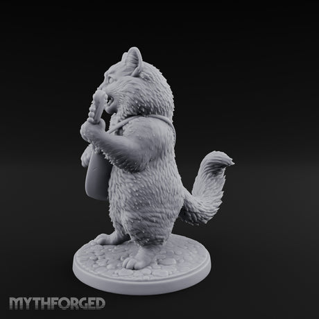 Lute Strumming Tabaxi Bard Miniature for Dungeons and Dragons, Pathfinder or other TTRPGs