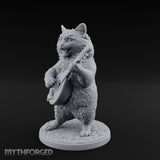 Lute Strumming Tabaxi Bard Miniature for Dungeons and Dragons, Pathfinder or other TTRPGs