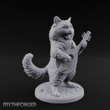 Lute Strumming Tabaxi Bard Miniature for Dungeons and Dragons, Pathfinder or other TTRPGs