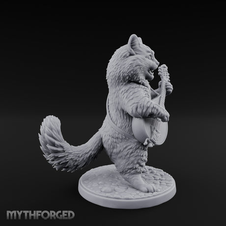Lute Strumming Tabaxi Bard Miniature for Dungeons and Dragons, Pathfinder or other TTRPGs