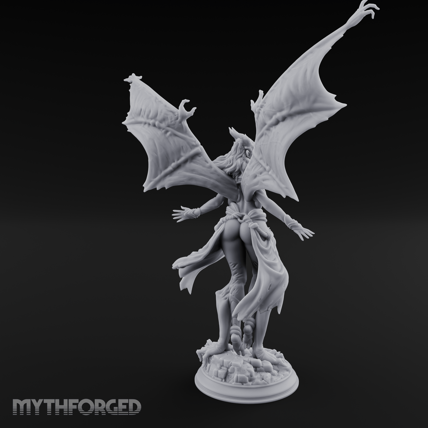 Wings Spread Wide Succubus Seductress Miniature for Dungeons and Dragons, Pathfinder or other TTRPGs