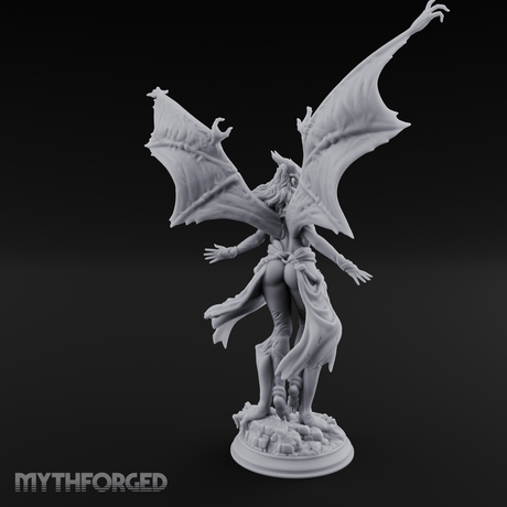 Wings Spread Wide Succubus Seductress Miniature for Dungeons and Dragons, Pathfinder or other TTRPGs
