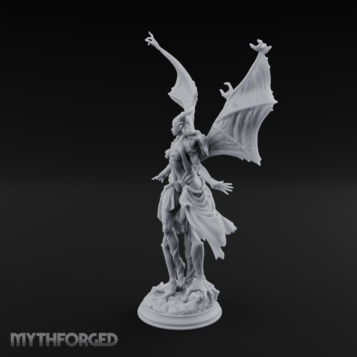 Wings Spread Wide Succubus Seductress Miniature for Dungeons and Dragons, Pathfinder or other TTRPGs