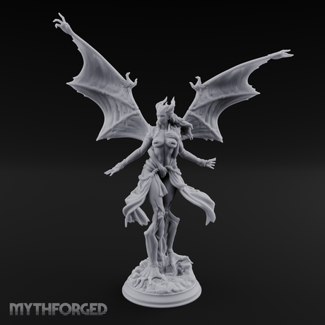 Wings Spread Wide Succubus Seductress Miniature for Dungeons and Dragons, Pathfinder or other TTRPGs