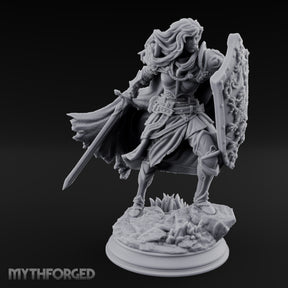 Windswept Guarding Human Paladin Miniature for Dungeons and Dragons, Pathfinder or other TTRPGs