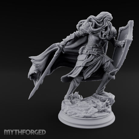 Windswept Guarding Human Paladin Miniature for Dungeons and Dragons, Pathfinder or other TTRPGs