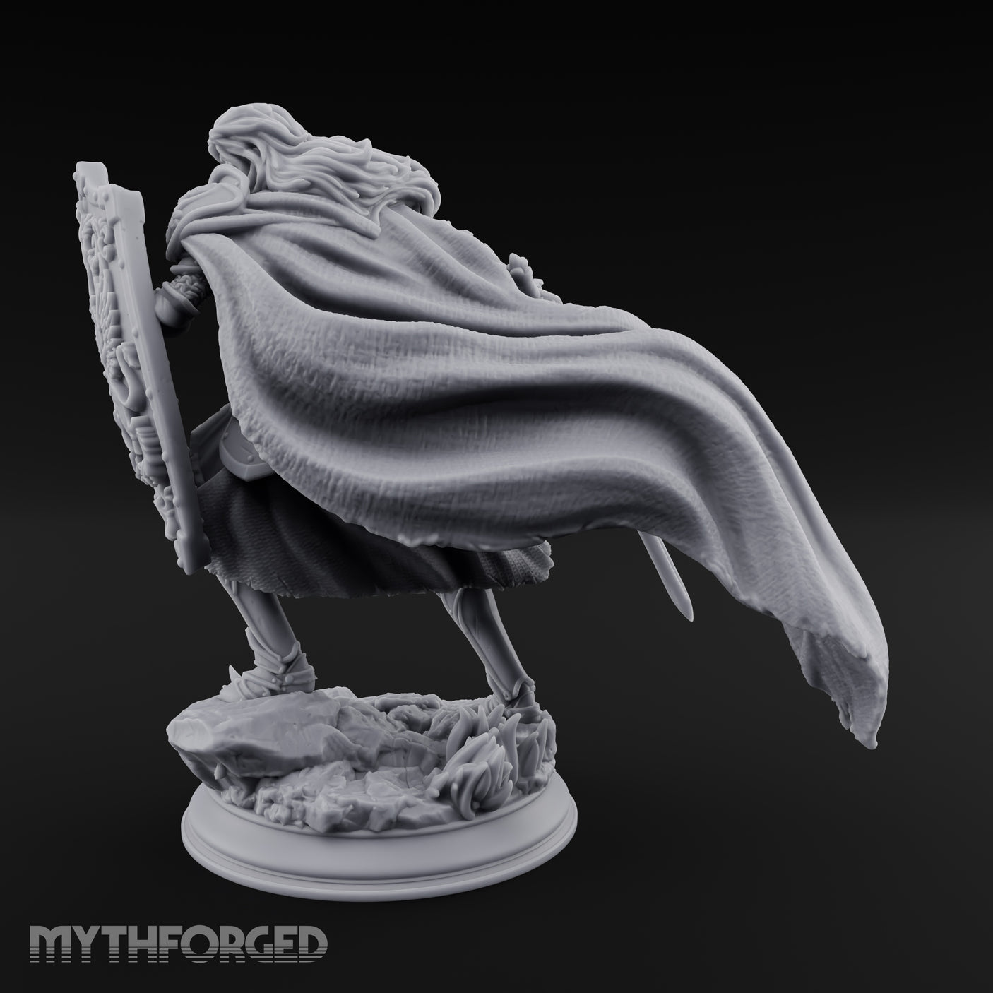 Windswept Guarding Human Paladin Miniature for Dungeons and Dragons, Pathfinder or other TTRPGs