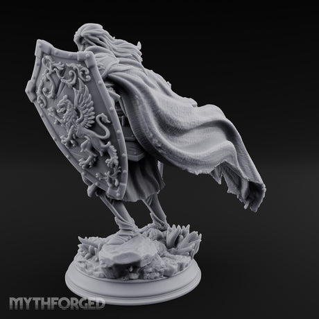 Windswept Guarding Human Paladin Miniature for Dungeons and Dragons, Pathfinder or other TTRPGs