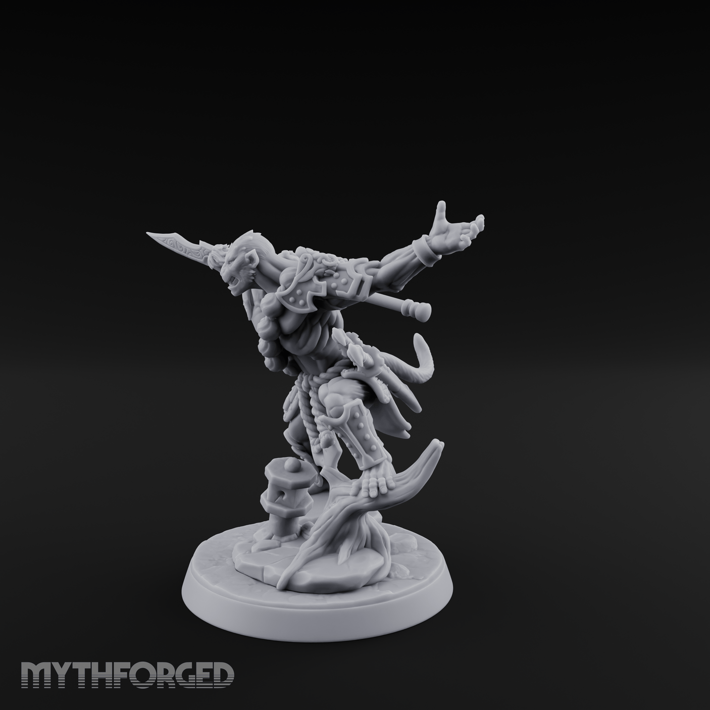 Arm Thrust Commanding Hadozee Warrior Miniature for Dungeons and Dragons, Pathfinder or other TTRPGs