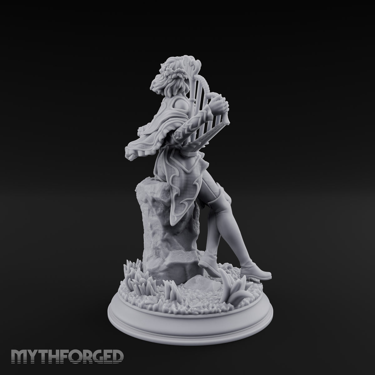 Heartstring Strumming Human Bard Miniature for Dungeons and Dragons, Pathfinder or other TTRPGs