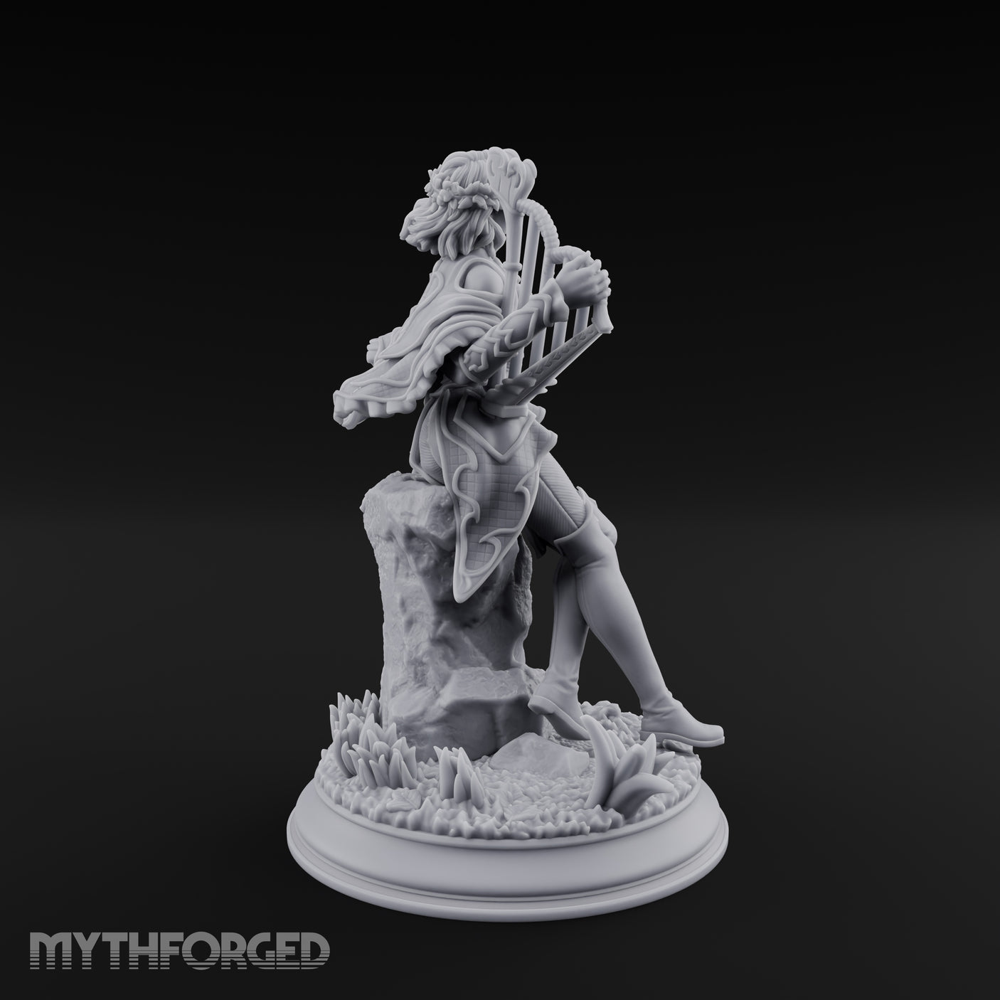 Heartstring Strumming Human Bard Miniature for Dungeons and Dragons, Pathfinder or other TTRPGs