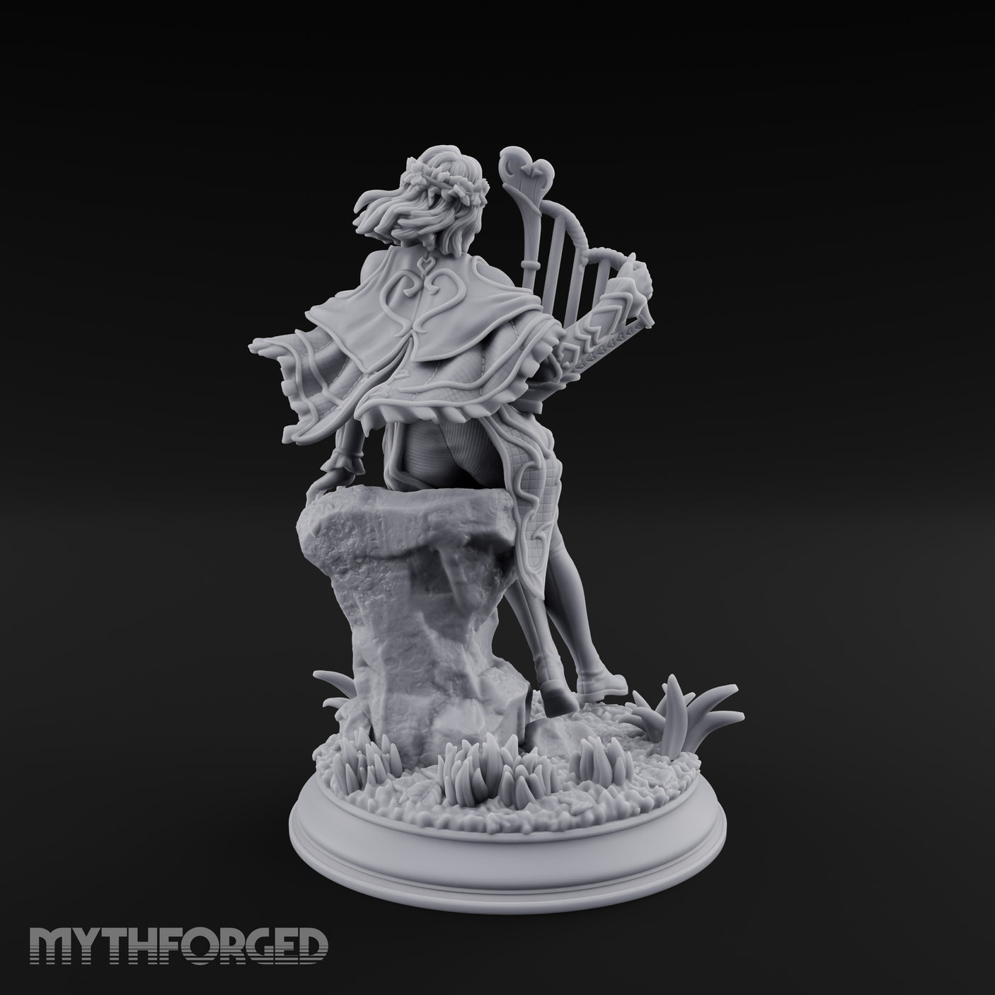 Heartstring Strumming Human Bard Miniature for Dungeons and Dragons, Pathfinder or other TTRPGs