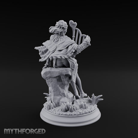 Heartstring Strumming Human Bard Miniature for Dungeons and Dragons, Pathfinder or other TTRPGs