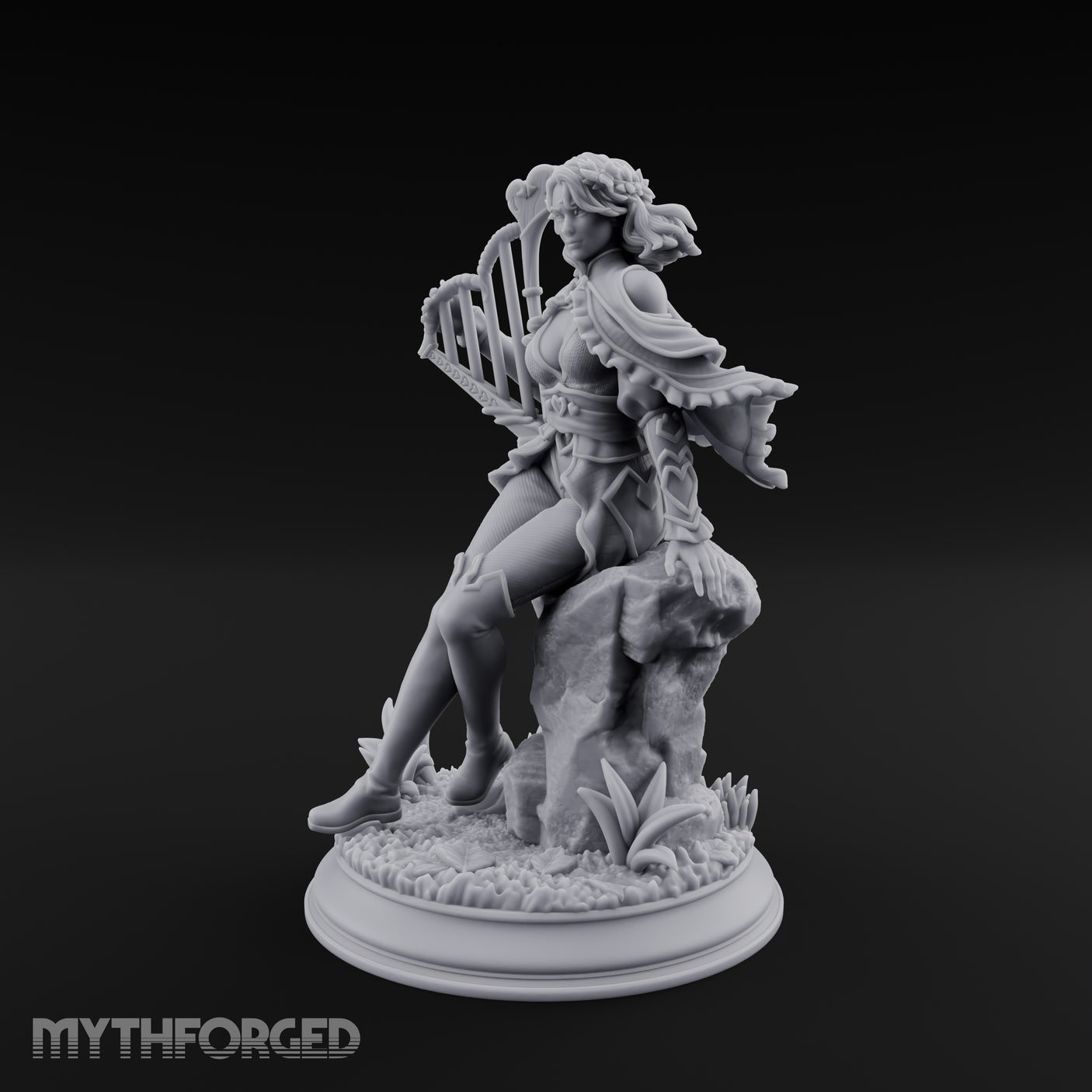Heartstring Strumming Human Bard Miniature for Dungeons and Dragons, Pathfinder or other TTRPGs