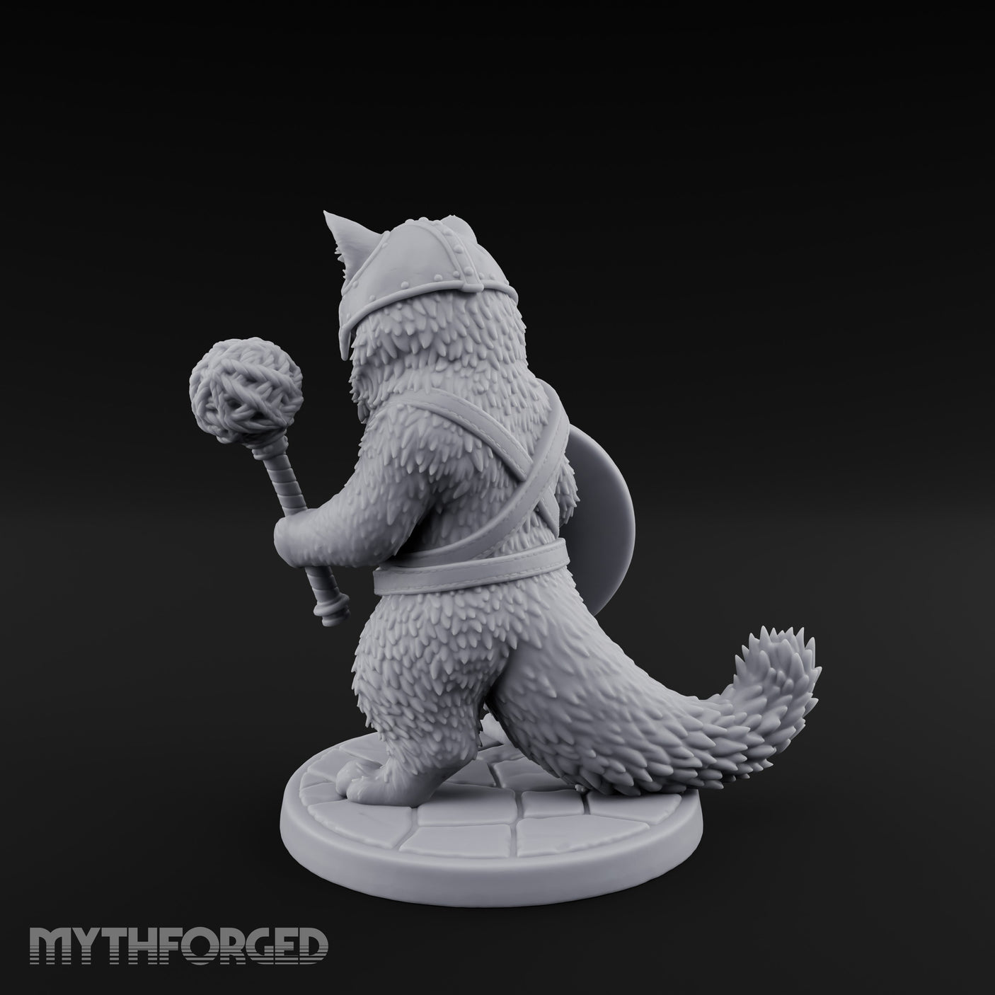 Mace And Shield Ready Tabaxi Paladin Miniature for Dungeons and Dragons, Pathfinder or other TTRPGs