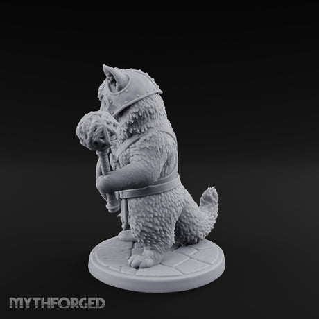 Mace And Shield Ready Tabaxi Paladin Miniature for Dungeons and Dragons, Pathfinder or other TTRPGs