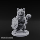 Mace And Shield Ready Tabaxi Paladin Miniature for Dungeons and Dragons, Pathfinder or other TTRPGs