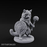 Mace And Shield Ready Tabaxi Paladin Miniature for Dungeons and Dragons, Pathfinder or other TTRPGs