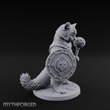 Mace And Shield Ready Tabaxi Paladin Miniature for Dungeons and Dragons, Pathfinder or other TTRPGs