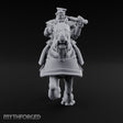 Mace Cocked Snarling Steed Human Battle Priest on Horseback Miniature for Dungeons and Dragons, Pathfinder or other TTRPGs