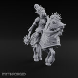 Mace Dangling Spike Helmed Skeleton Knight on Horseback Miniature for Dungeons and Dragons, Pathfinder or other TTRPGs