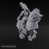 Mace Dangling Spike Helmed Skeleton Knight on Horseback Miniature for Dungeons and Dragons, Pathfinder or other TTRPGs